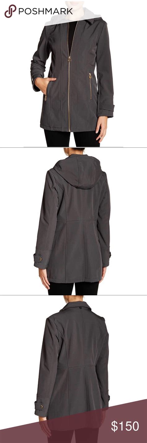 michael michael kors charcoal raincoat|michael kors raincoat with belt.